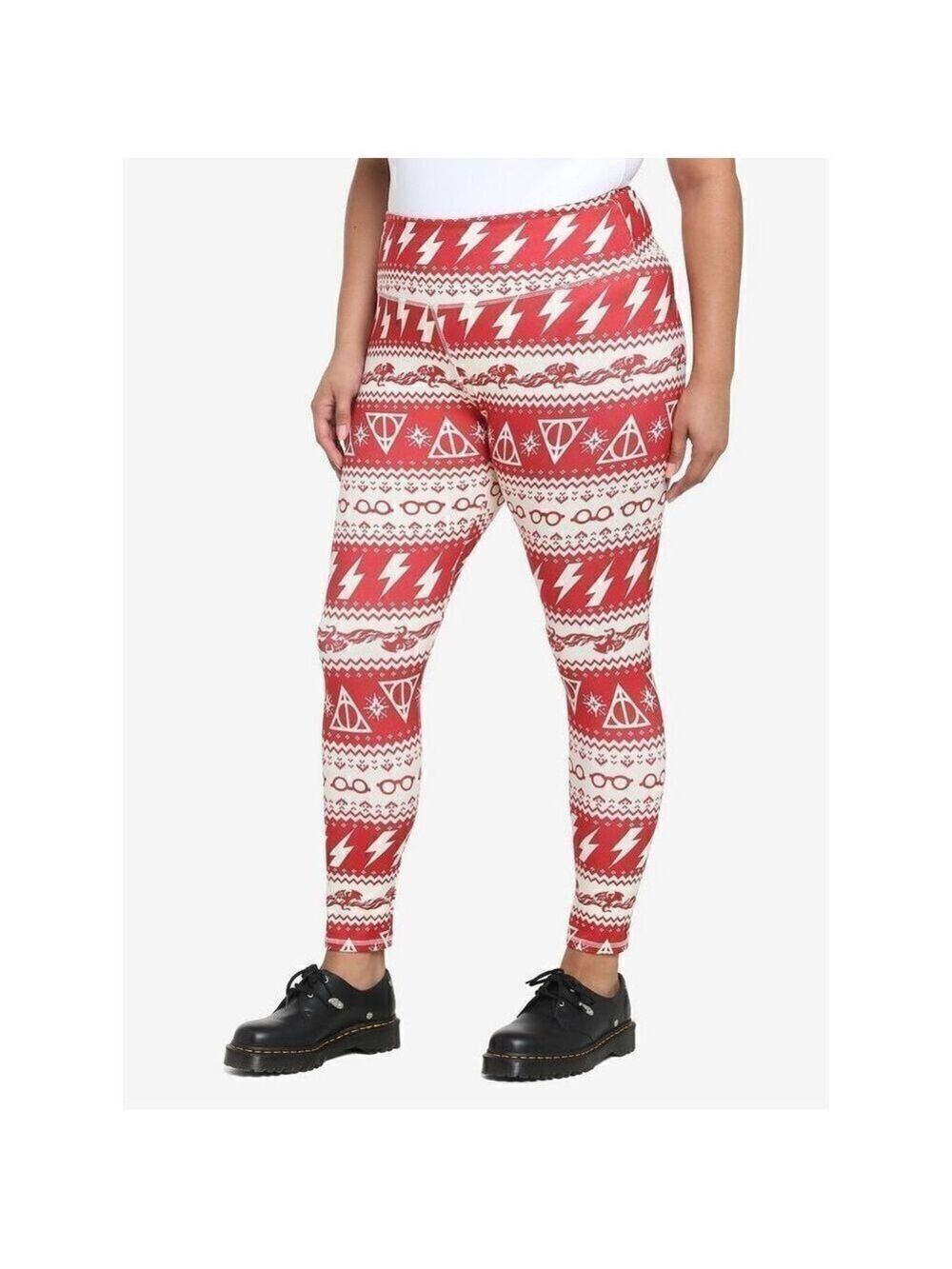 Harry Potter Icon Holiday Fair Isle Leggings Plus Size 2